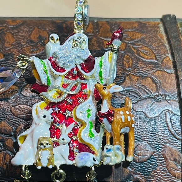 SALE!!! RARE SignedKirk’s Folly Santa & Forest Animals Necklace Enhancer! - Picture 8 of 11